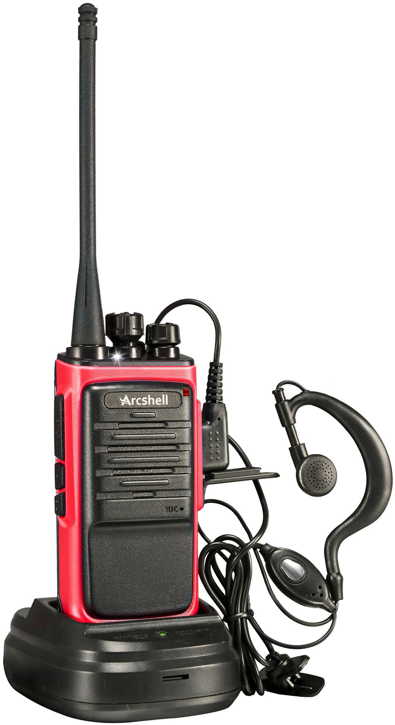 [Australia - AusPower] - Arcshell Rechargeable Long Range Two-Way Radios with Earpiece 2 Pack Walkie Talkies Li-ion Battery and Charger Included 