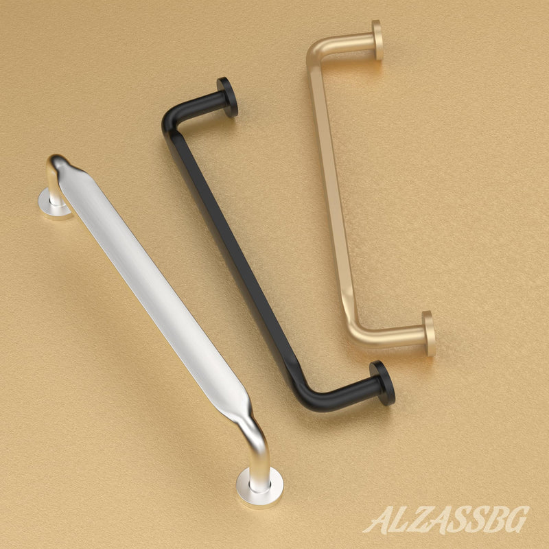 [Australia - AusPower] - Alzassbg 10 Pack Brushed Gold Cabinet Handles, 5 Inch(128mm) Hole Centers Modern Cabinet Pulls Kitchen Cabinets Hardware for Cabinets and Drawers AL3503BG 5" Hole Center 