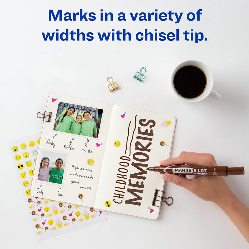 [Australia - AusPower] - Marks-a-lot Avery 08881 Large Desk-Style Permanent Marker, Chisel Tip, Brown (Pack of 12) 