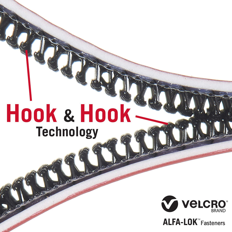 [Australia - AusPower] - VELCRO Brand VEL-30177-USA ALFA-LOK Fasteners | Heavy Duty Snap-Lock Technology | Self-Engaging and Multidirectional Use | Black, 1 inch Squares, 6 Sets 