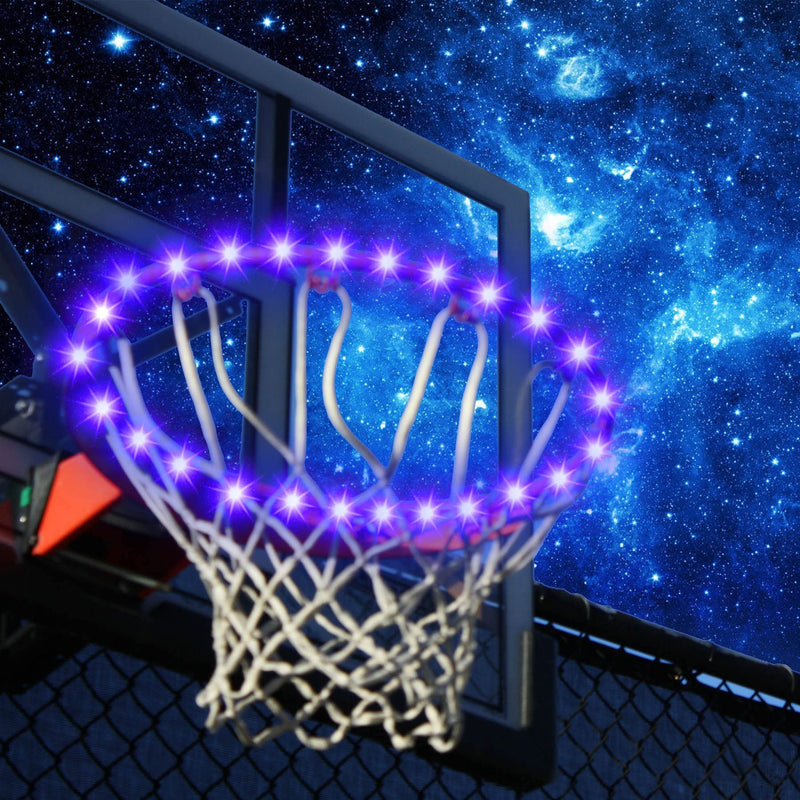 [Australia - AusPower] - LED Basketball Hoop Light, Remote Control Light Up Basketball Hoop Waterproof Basketball Rim LED Light 17 Color and 7 Lighting Modes Basketball Gift for Kids Adults, Bright to Play at Night Outdoors 