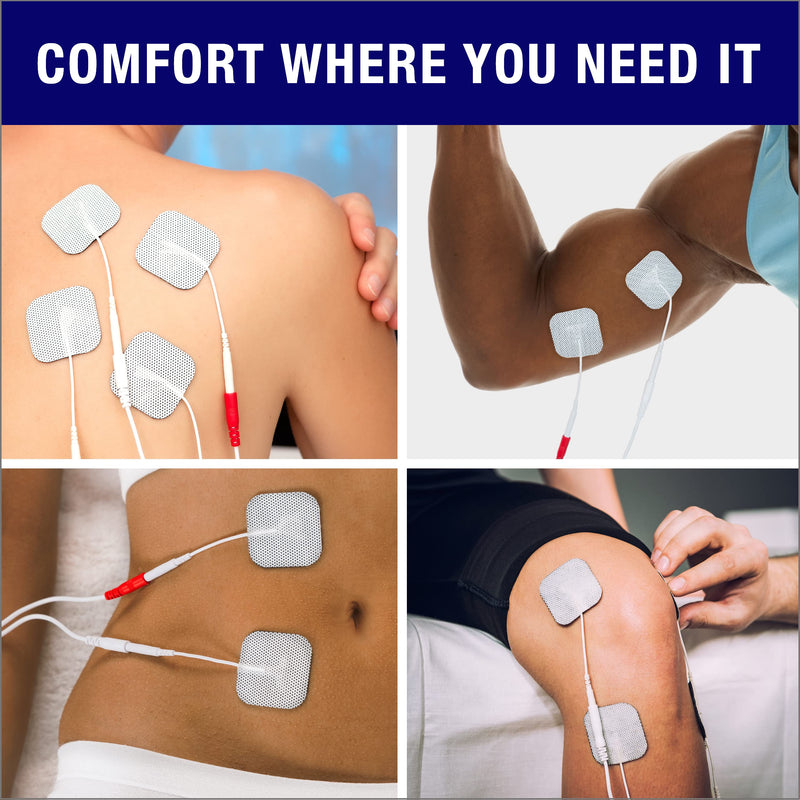 [Australia - AusPower] - Syrtenty TENS Unit Replacement Pads - Pack of 4 Electrode Squares for Muscle Stimulation & Therapy 2 x 2" Stimulator Pad Set 