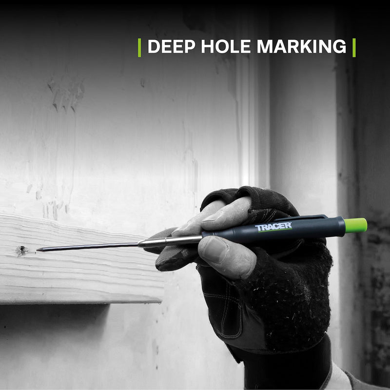 [Australia - AusPower] - TRACER Marking Kit - Deep Hole Pencil, ALH1 Lead set and 2 Clog Free Markers with Holsters. Construction pencil & Marker set 