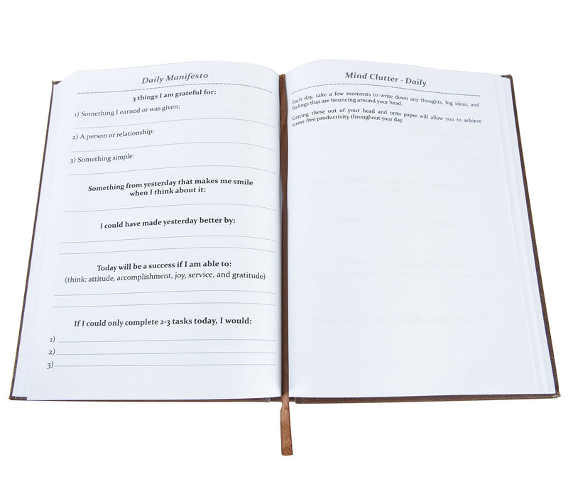 [Australia - AusPower] - The Sunrise Manifesto Guided Morning Journal (Brown) - Minimalist Morning Pages for Gratitude, Productivity, and Focus 