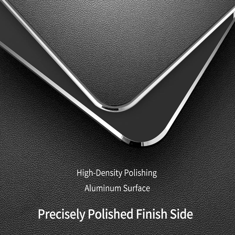 [Australia - AusPower] - HONKID Metal Aluminum Mouse Pad, Office and Gaming Thin Hard Mouse Mat Double Sided Waterproof Fast and Accurate Control Mousepad for Laptop, Computer and PC,9.05"x7.08", Black 9.05 X 7.08 inch 