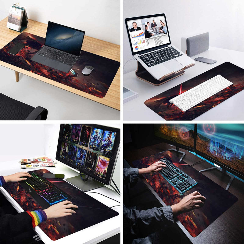 [Australia - AusPower] - XXL Mouse Pad Ahsoka-Tano Vs Vader,Extra Large Gaming Mousepad Laptop Desk Mat,Non-Slip Rubber Base,Stitched Edges,Smooth Fabric,Computer Keyboard & Mice Combo Pads for Office Game 31.5x15.7 80x40 Ahsoka Tano Vs Vader 