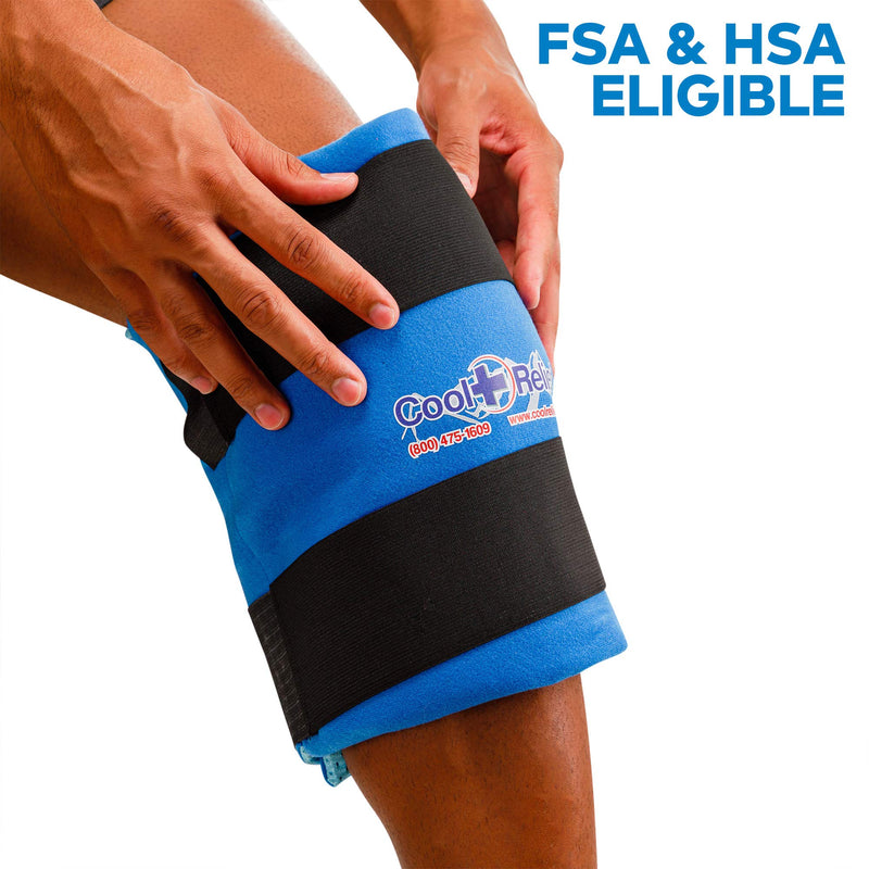 [Australia - AusPower] - Knee Ice Pack Wrap (11” x 12”) by Cool Relief - Flexible Cold Pack Wrap For Long-Lasting Superior Knee Compression - Knee Ice Pack Wrap For Joint Pain Relief & Faster Injury and Surgery Recovery Knee Ice Wrap 