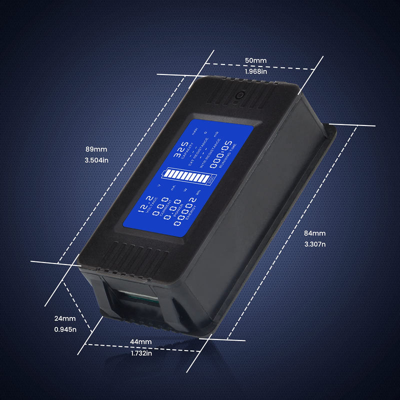 [Australia - AusPower] - CGELE DC Multifunction Battery Monitor Meter with Shunt,0-200V,0-300A, LCD Display Digital Current Multimeter Voltmeter Ammeter for Cars RV Solar,Widely Applied to 12V/24V/48V RV/Car Battery DC 300A Battery Meter 
