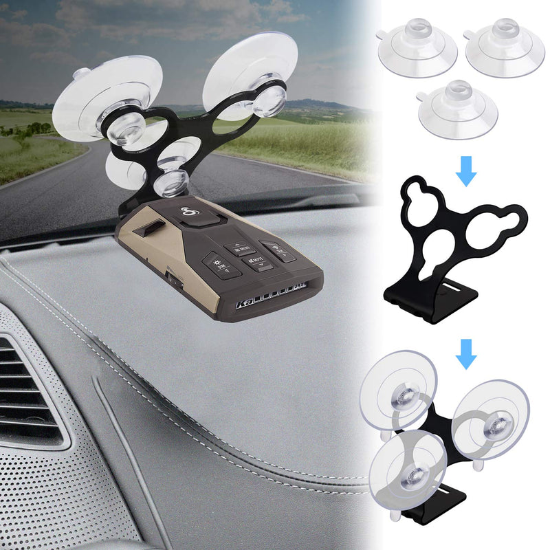 [Australia - AusPower] - YiePhiot Windshield Suction Cup Mount Holder Compatible with Cobra Radar Detectors Cobra RAD 450, 8-Band, ESD-6100, ESD-7000, XRS-9300, PRO-9780 and All Recent Models (Bracket & 6 Suction Cups) 