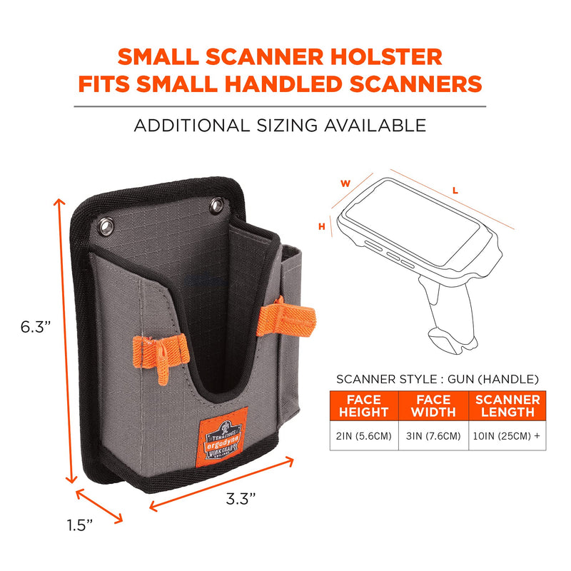 [Australia - AusPower] - Ergodyne Squids 5543 Barcode Scanner Holder Equipment Mount for Gun Grip Mobile Computers, Handheld Bar Code Scanners, Fastener Straps to Attach to Forklift Small 