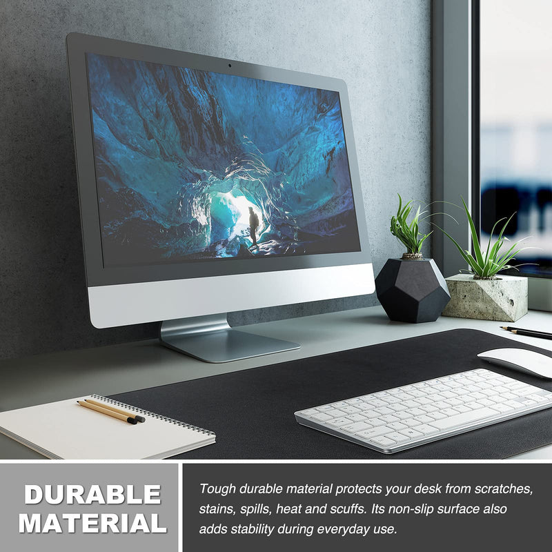 [Australia - AusPower] - K KNODEL Desk Mat, Mouse Pad, Desk Pad, Waterproof Desk Mat for Desktop, Leather Desk Pad for Keyboard and Mouse, Desk Pad Protector for Office and Home (23.6" x 13.8", Black) 23.6" x 13.8" 