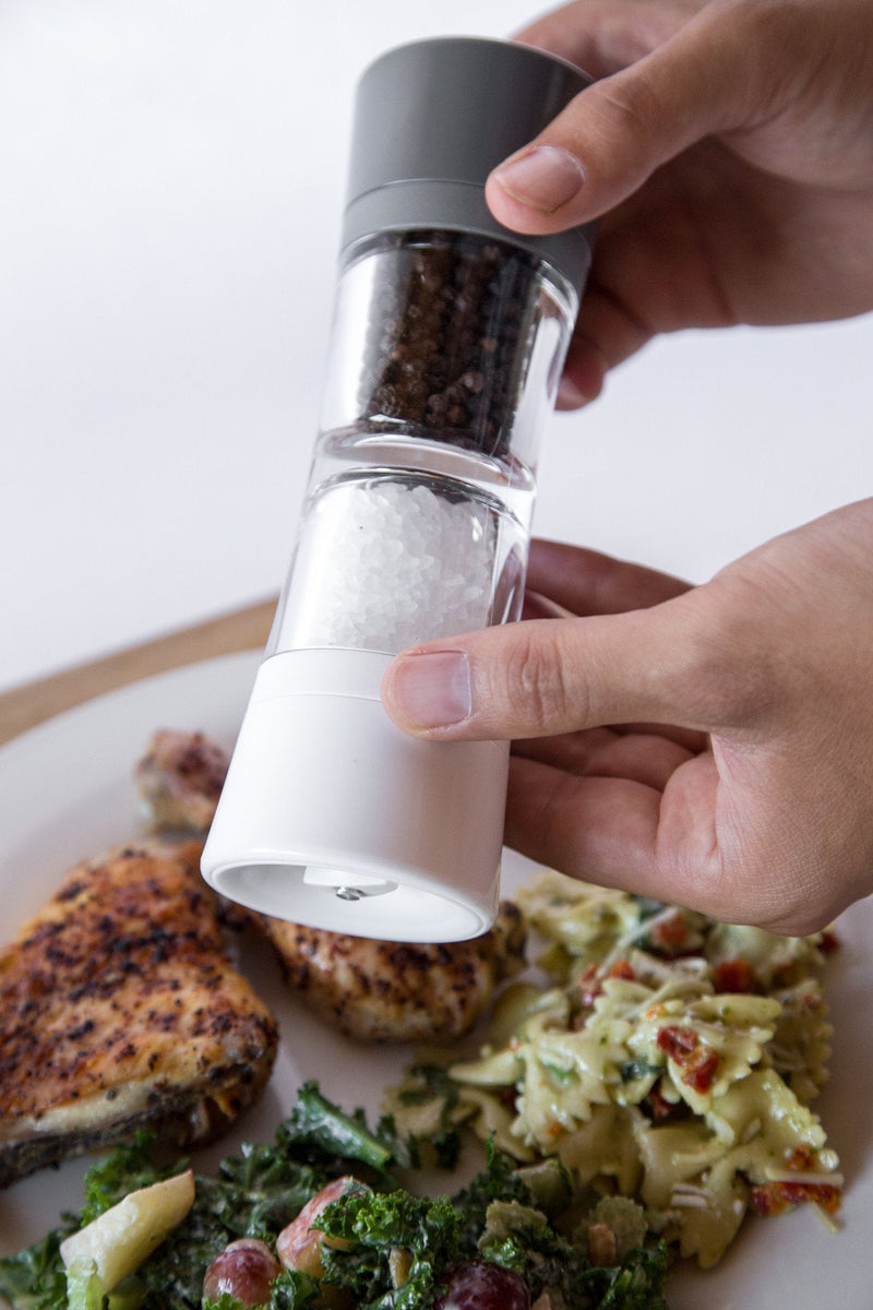 [Australia - AusPower] - Cole & Mason Lincoln Duo Salt and Pepper Grinder Combo, Acrylic Combination Mill Includes Premium Salt and Peppercorns 