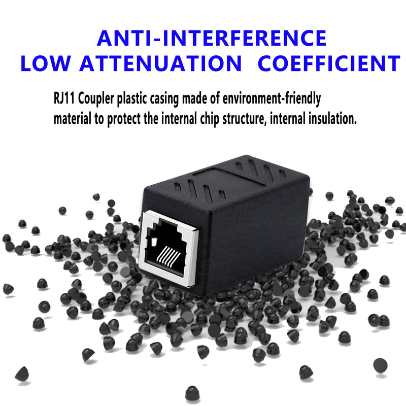 [Australia - AusPower] - SinLoon RJ11 Coupler RJ11 Female to Female 6P6C Telephone Inline Coupler Straight Telephone Cable Extension Adapter for Landline Fax Machine (Straight) 