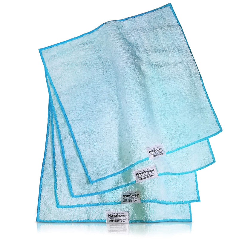 [Australia - AusPower] - Nano Towels - The Amazing Eco Cloth That Cleans Virtually Any Surface With Only Water. No More Paper Towels Or Toxic Chemicals. 4-Pack (14x14", Seashore Teal) 
