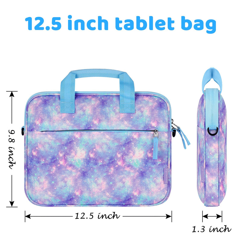 [Australia - AusPower] - Choco Mocha Tablet Bag for Kids（10inch & 12.5inch） 12.5inch（12.5 x 9.8 x 1.3） Starry Sky-Purple 12.5inch 
