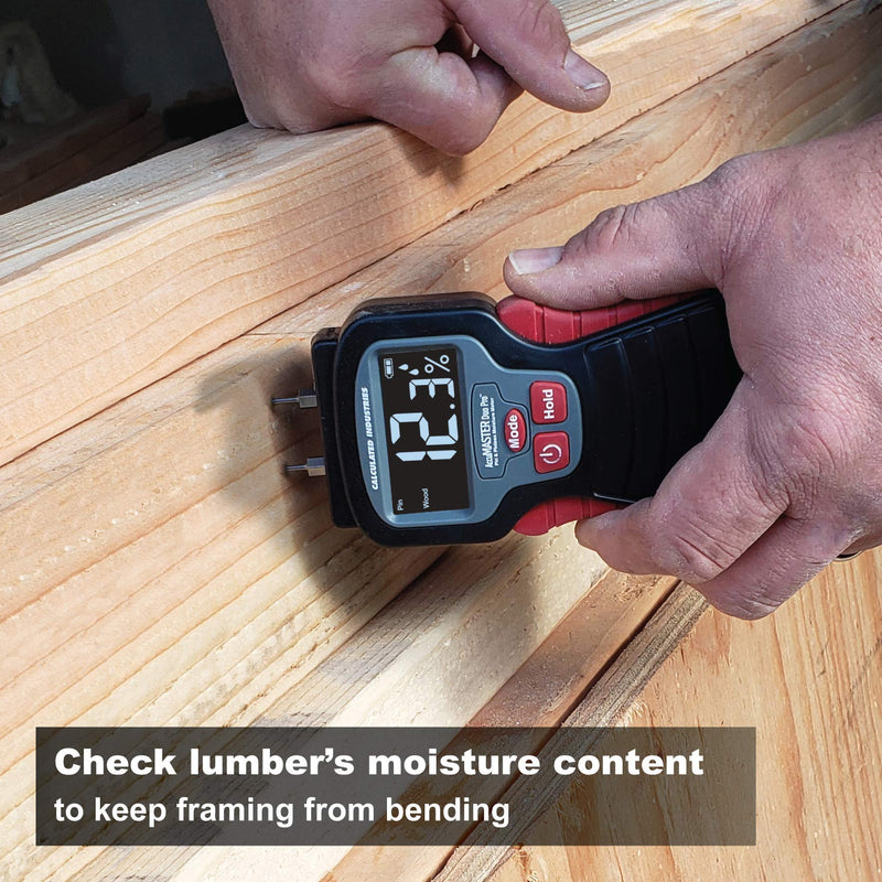 [Australia - AusPower] - Calculated Industries 7445 AccuMASTER Duo Pro Pin & Pinless Moisture Meter Detects Hidden Leaks and Moisture | Combo Non-invasive Pad + Pin Sensors | for Restoration Contractors, Woodworkers, DIYs Dual Pin+Pinless, Backlit LCD 