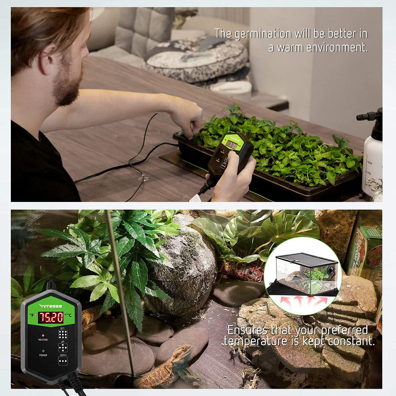 [Australia - AusPower] - VIVOSUN Digital Heat Mat Thermostat Temperature Controller 40–108 ºF for Seedlings, Germination, Rooting, Fermentation and Reptiles 