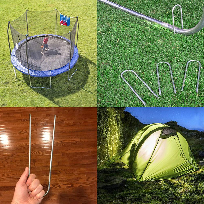 [Australia - AusPower] - Uniprime Trampoline Stakes U Shaped Anchors Heavy Duty Metal - Long Trampolines Ground Wind Stakes for Soccer Goals, Camping Tents, Garden Decoration 
