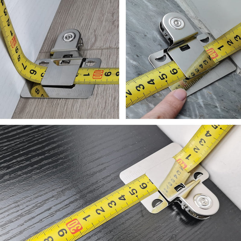 [Australia - AusPower] - Measuring Tape Clip Tool for Corners Clamp Holder Precision Steel Measuring Tools Fixed Ruler Mark Tools for Most Tape Measures 