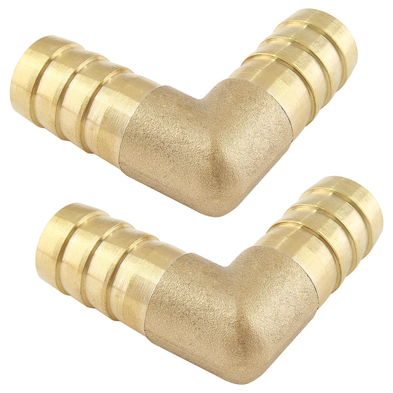 [Australia - AusPower] - Zorfeter 2 Pack Brass Hose Barb Fitting 5/8" 16mm Hose ID/Hose Barb 90 Degree L Right Angle Elbow Barbed Brass Fitting 5/8 inch to 5/8 inch 