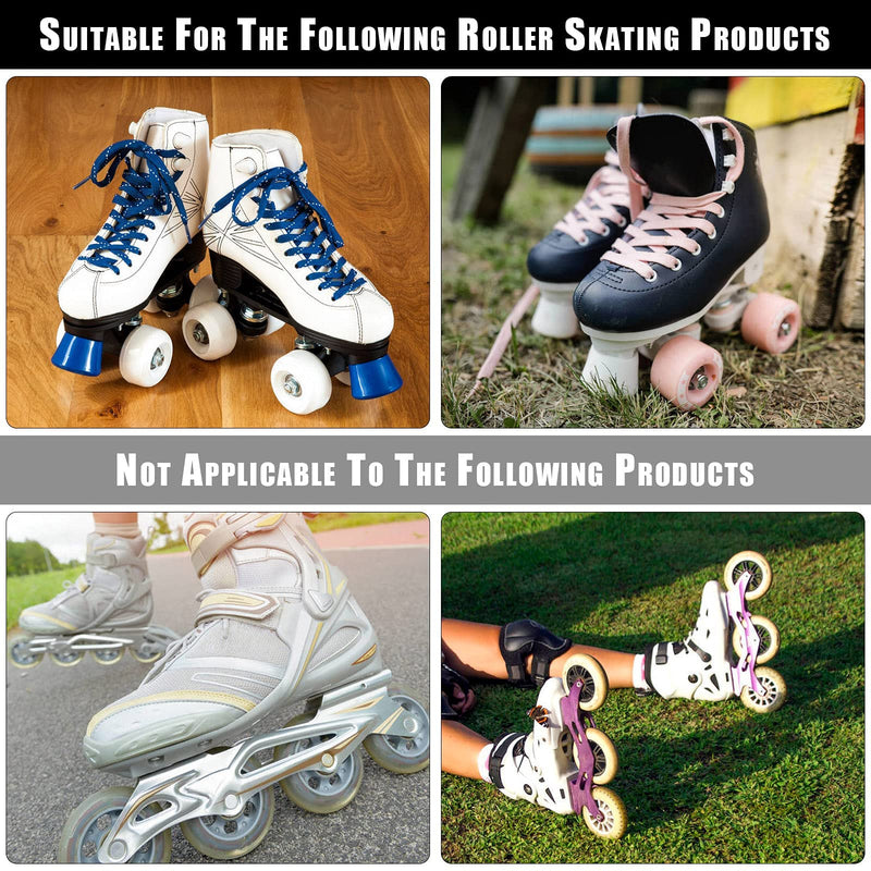 [Australia - AusPower] - Nezylaf 2 Pcs Roller Skate Toe Stoppers Brake Block Shoes Holder with Screw Arbor with Nuts Mini Wrench, Double-Row Roller Skating Brake Jam Plugs 