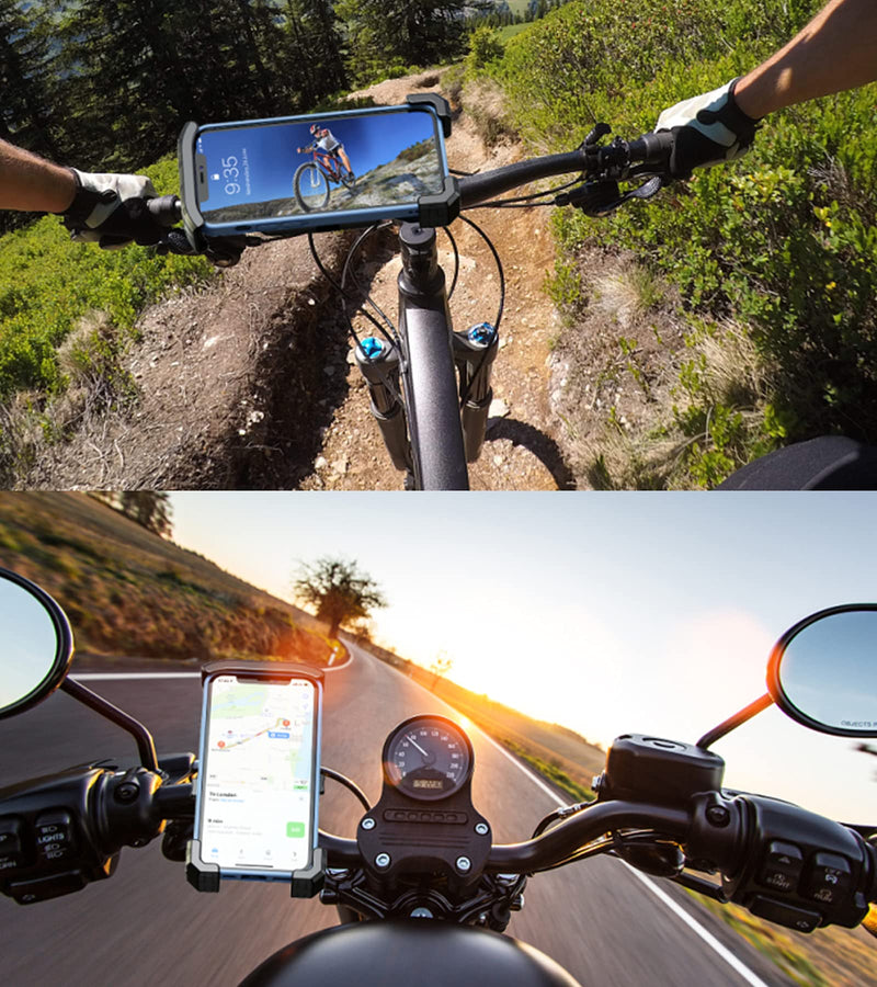 [Australia - AusPower] - KEWIG Motorcycle Phone Mount, Quick Install Bike Phone Holder, Bike Accessories for Motorcycle, Bicycle Handlebar Cradle Clip with Sturdy Aluminum Alloy Mounting Base, Fit for 4" - 7" Cellphones Silver 