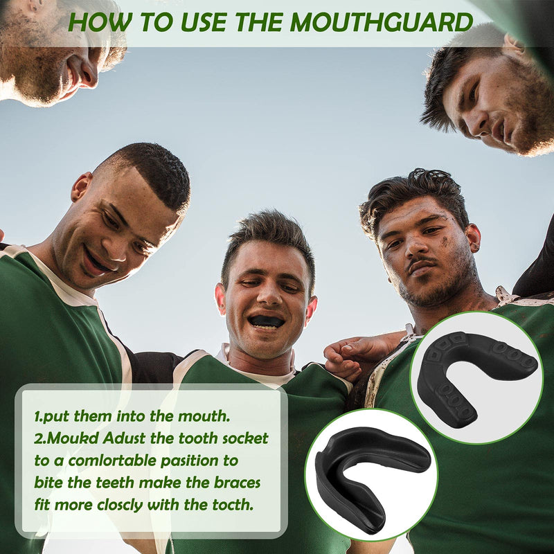 [Australia - AusPower] - 10 Pieces Sport Mouth Guards Mouthguard Gum Guard Teeth Armor Game Guard for Boxing Basketball Football Hockey Karate Basketball Lacrosse Black 