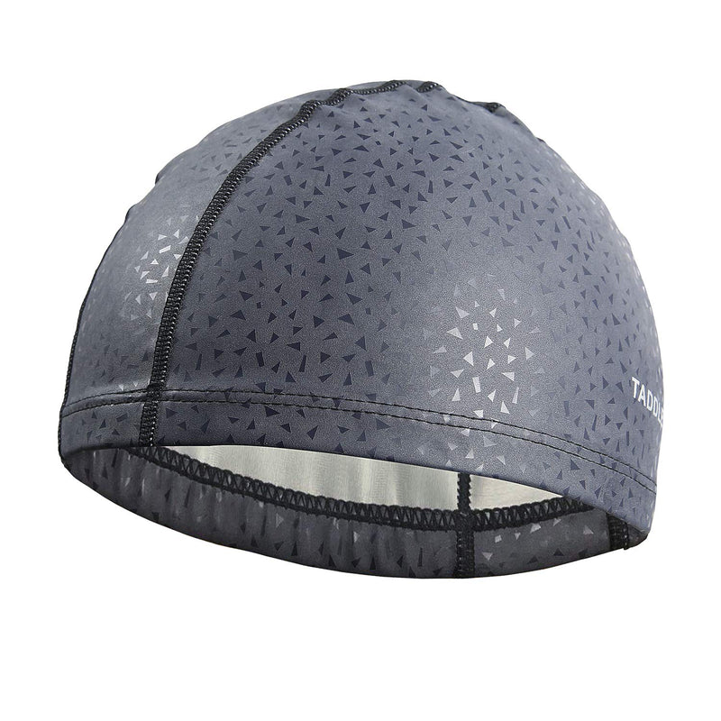 [Australia - AusPower] - Taddlee Men Swim Cap PU Fabric Silicone Swimming Hat Pool Waterproof Sports Adult Swim Wear Accessories Large Size Outdoor Gray 