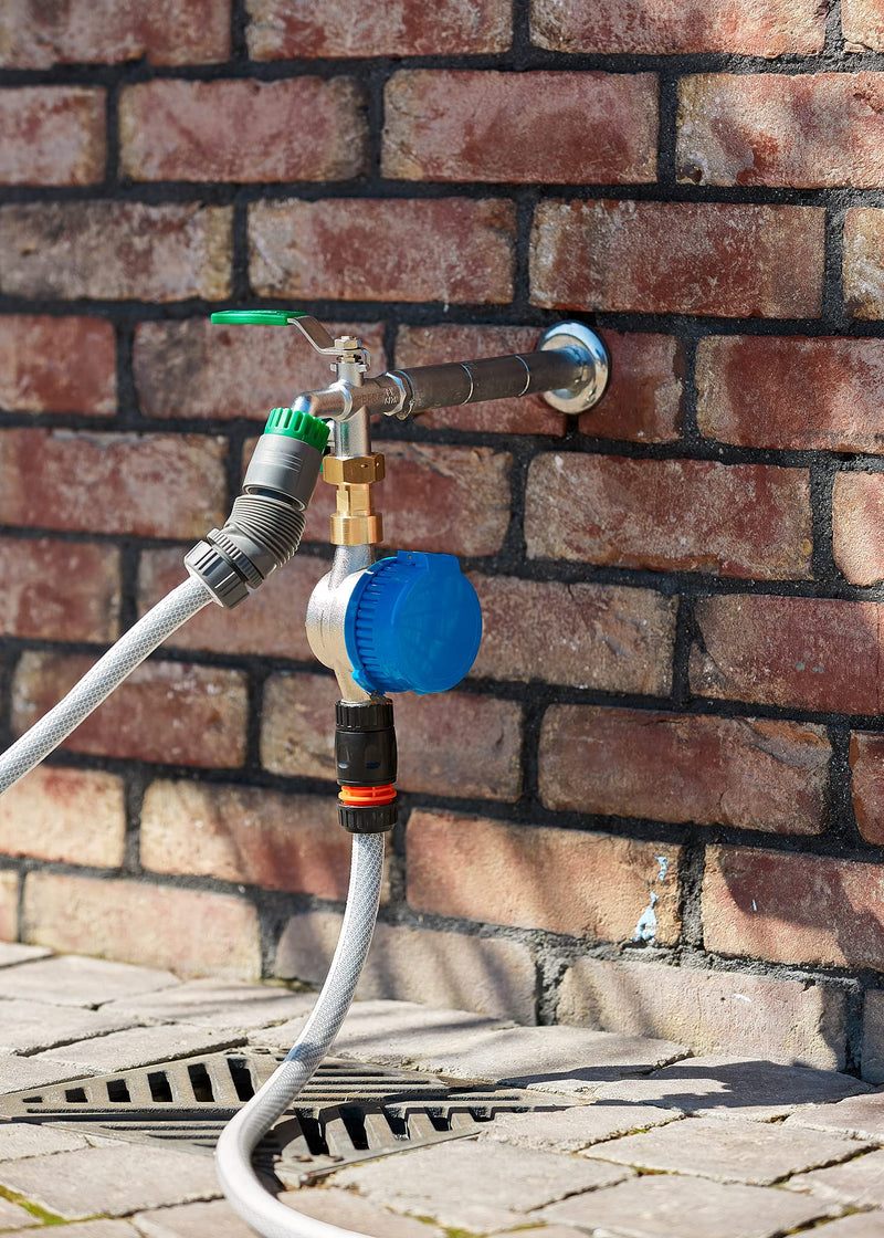 [Australia - AusPower] - Double tap with Outlet Valve | 1/2-inch Water Connection, Lever Type | with Two Individually Lockable 3/4-inch outlets and a Garden Hose Connector 2 x Tap Adapter 