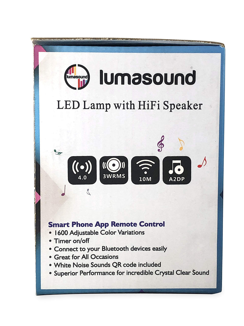 [Australia - AusPower] - Lumasound Bluetooth - Speaker with LED Lights - Rechargeable - Portable - 1600 LED Light Colors - Smart Phone Controlled - Wireless 