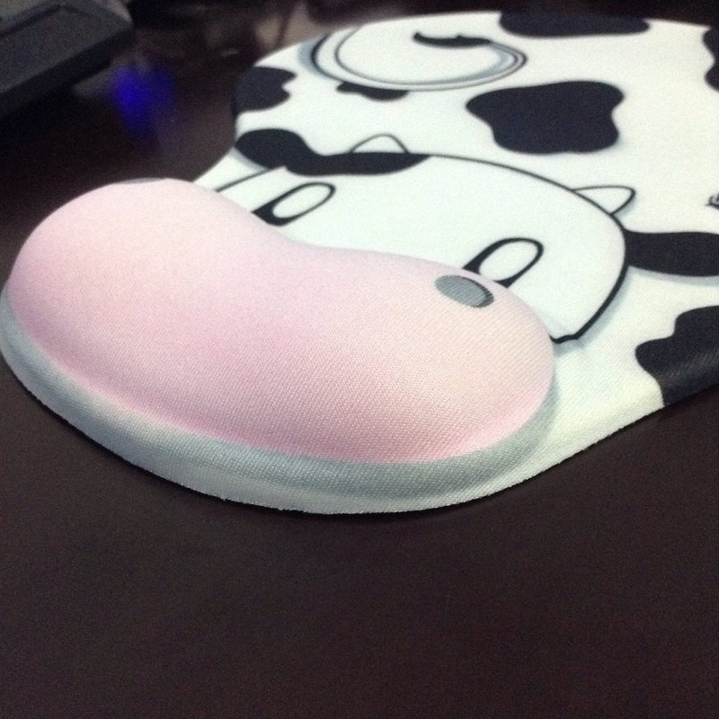 [Australia - AusPower] - Onwon Cartoon Wrist protected Personalized Computer Decoration Gel Wrist Rest Mouse Pad Ergonomic Design Memory Foam Mouse Pad Gel Mouse Pad/Wrist Rest(Cow Style) 