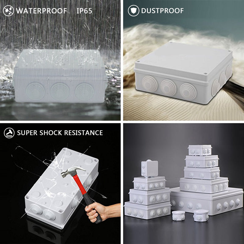 [Australia - AusPower] - LeMotech ABS Plastic Dustproof Waterproof IP65 Junction Box Universal Electrical Project Enclosure White 5.9 x 4.3 x 2.8 inch (150 x 110 x 70 mm) 5.9" x 4.3" x 2.8" 