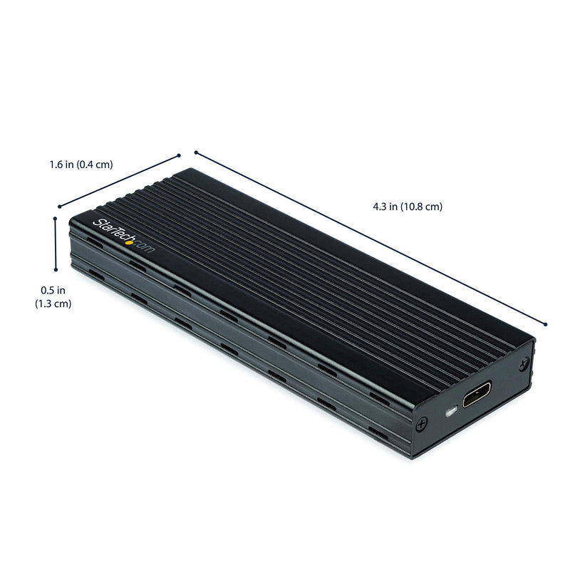 [Australia - AusPower] - StarTech.com USB-C 10Gbps to M.2 NVMe SSD Enclosure - Portable External M.2 NGFF PCIe Aluminum Case - 1GB/s Read/Write - Supports 2230, 2242, 2260, 2280 - TB3 Compatible - Mac & PC (M2E1BMU31C) Basic 
