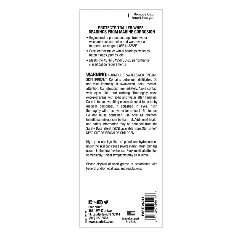Star Brite Trailer Wheel Bearing Marine Grease NLGI 2 Protect from