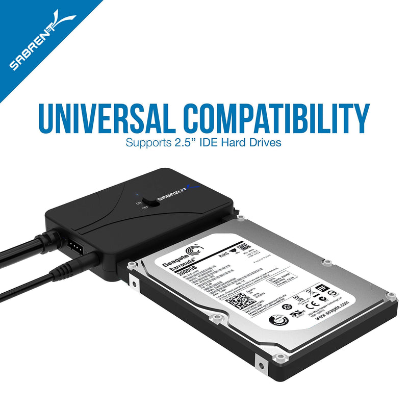 [Australia - AusPower] - Sabrent 3.5-Inch to x2 SSD / 2.5-Inch Internal Hard Drive Mounting Kit [SATA and Power Cables Included]+ USB 3.0 to SSD/SATA/IDE 2.5/3.5/5.25-INCH Hard Drive Converter with UL Power Supply & LED Acti 