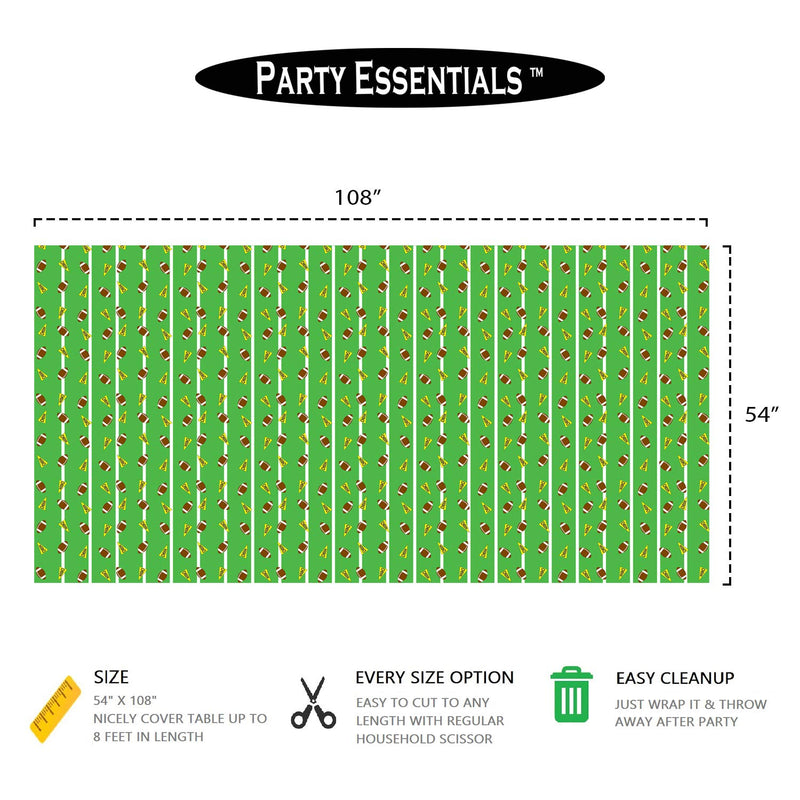 [Australia - AusPower] - Party Essentials Heavy Duty Printed Plastic Table Cover Available in 44 Colors, 54" x 108", Football 1-Count 