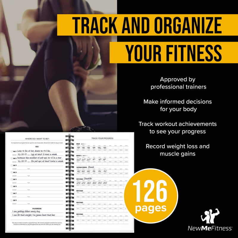 [Australia - AusPower] - NewMe Fitness Journal for Women & Men - Fitness and Nutrition Planner to Track Weight Loss, Muscle Gain, Gym, Bodybuilding Progress - Daily Personal Health Tracker 
