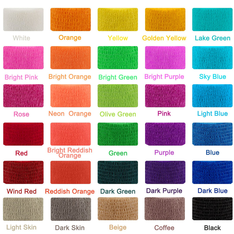 [Australia - AusPower] - BQTQ 30 Rolls Self Adherent Wrap 2 inch Bandage Adhesive Wrap Breathable Athletic Tape Stretch Wrap Roll Sports Wrap Tape Self Adhesive Bandage Wrap for Wrist Ankle Swelling Sprains(30 Colors) Rich Color 