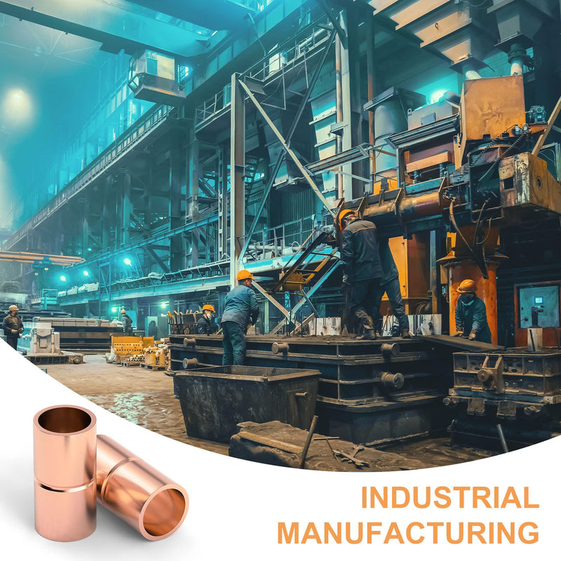 [Australia - AusPower] - HINZIC 10Pcs 1/4" Straight Copper Coupling Fittings, Sweat Solder Connection Connector End Repair Coupler Copper Fittings for HVAC Air Conditioner, with Rolled Tube Stop Sweat Ends 
