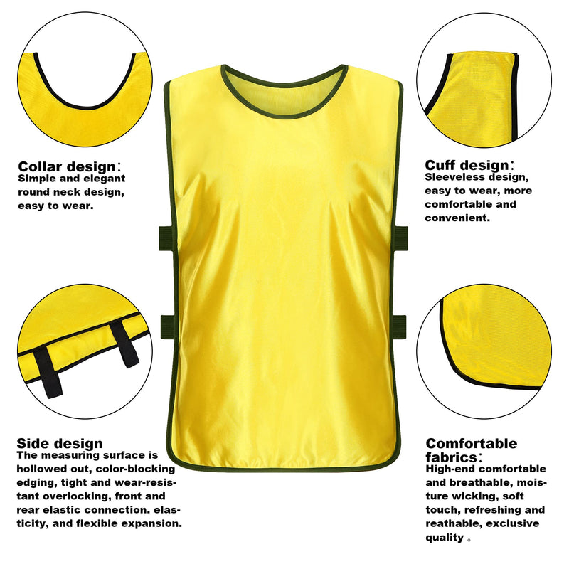 [Australia - AusPower] - RE-HUO 6 Pack Scrimmage Vests/Sport Pinnies/Soccer Bibs for Kid and Adult Yellow X-Large 
