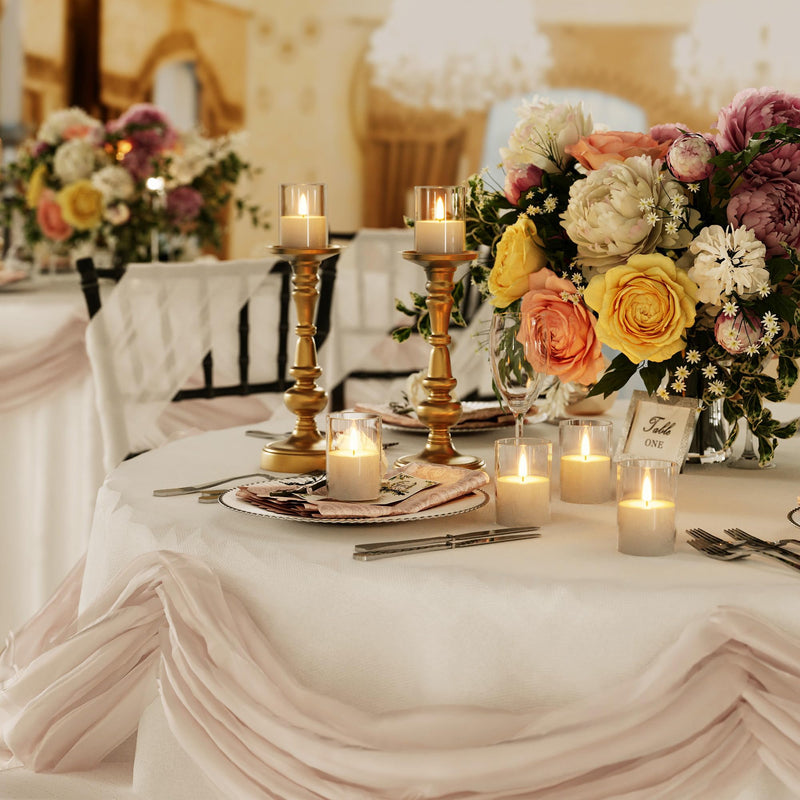 [Australia - AusPower] - VIODAIM Flameless Votive Candles Battery Operated Acrylic Clear LED Flickering Pillar Votive Candle with Timer for Wedding Party Centerpieces Table Decorations Set of 12 2"X3" 12pcs clear 