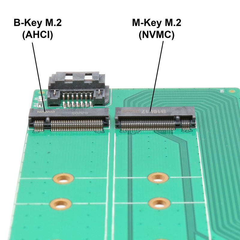 [Australia - AusPower] - I/O Crest M2 SSD NVME M-Key to PCI-e 3.0 x4 Adapter Card and SATA B-Key M.2 to SATA Port convertor 22110 2280 2260 2242 2230 to with Low Profile Bracket - Dual M.2 PCIe Adapter M.2 M-Key & B-Key PCI-e 