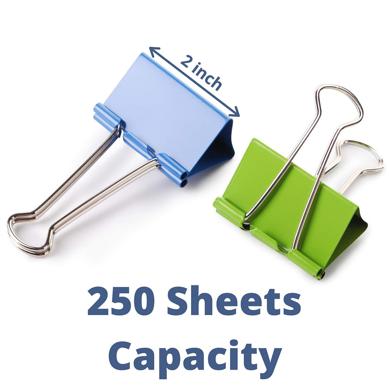 [Australia - AusPower] - Mr. Pen- Extra Large Binder Clips, 2 Inch, 12 Pack, Assorted Color, Binder Clips Extra Large, Big Binder Clips, Large Paper Clip, Large Paper Clamps, Binder Clamps, Large Binder Clips, Large Clip 