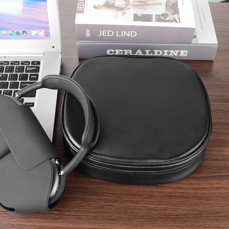 [Australia - AusPower] - Geekria Headphones Pouch Compatible with AirPod Max Case, Replacement Protective Travel Carrying Bag with Cable Storage (Black) 