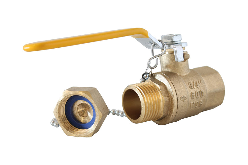 [Australia - AusPower] - CFI 3/4" Female Thread x Hose Thread Full Port Brass Ball Valve with Chain and Cap 