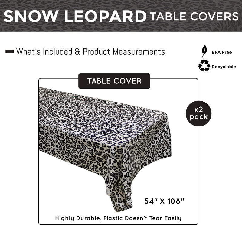 [Australia - AusPower] - Snow Leopard Table Covers (2), Safari Birthdays, Snow Leopard Party Supplies, Animal Themed Decorations, Cheetah Print, Jungle Tablecloth, Safari Table Cloths, Cheetah Table Cloth, Blue Orchards 