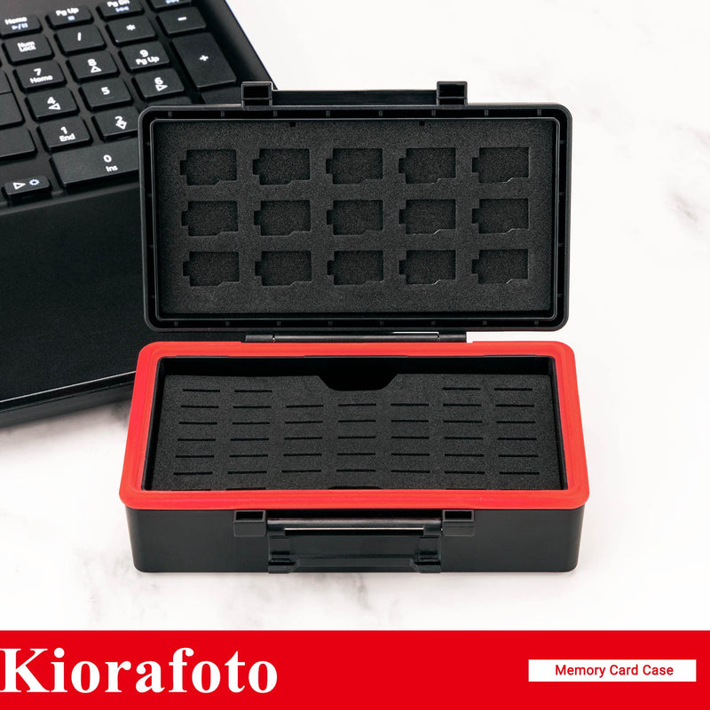 [Australia - AusPower] - Kiorafoto 58 Slots TF Micro SD Memory Card Case Holder Water-Resistant Anti-Shock Storage Organizer with Labels & Notepaper for 58 TF MSD Microsd Microsdhc Microsdxc Memory Cards *2022 Vertical Style for 58 Micro SD 