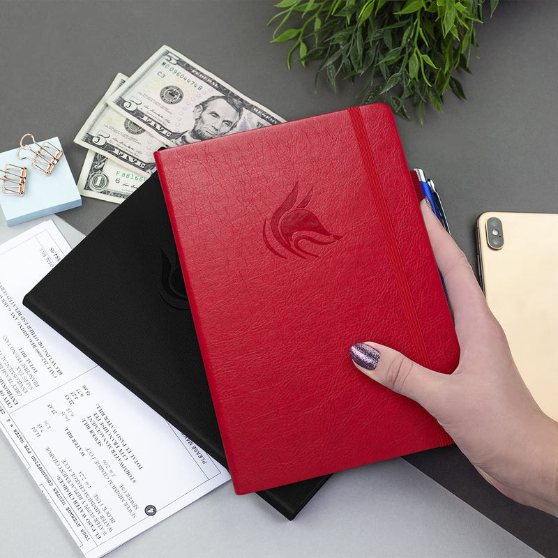 [Australia - AusPower] - Clever Fox Check Register – Deluxe Checkbook Log with Check & Transaction Registers, Bank Account Register Booklets for Personal and Work Use, A5 Hardcover - Red A5 (5.8'' x 8.3'') 
