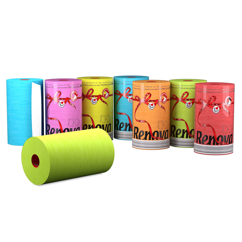 [Australia - AusPower] - Renova Luxury Colored Paper Towel Jumbo Roll 2-Ply-120 Sheets Lime Green 