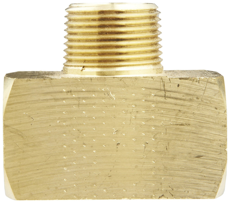 [Australia - AusPower] - Anderson Metals-06131-02 Brass Pipe Fitting, Barstock Tee, 1/8" Female Pipe x 1/8" Female Pipe x 1/8" Male Pipe 1/8" x 1/8" x 1/8" 